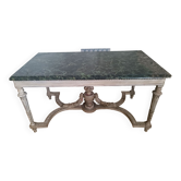 Louis xv style game table - green marble