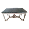 Louis xv style game table - green marble