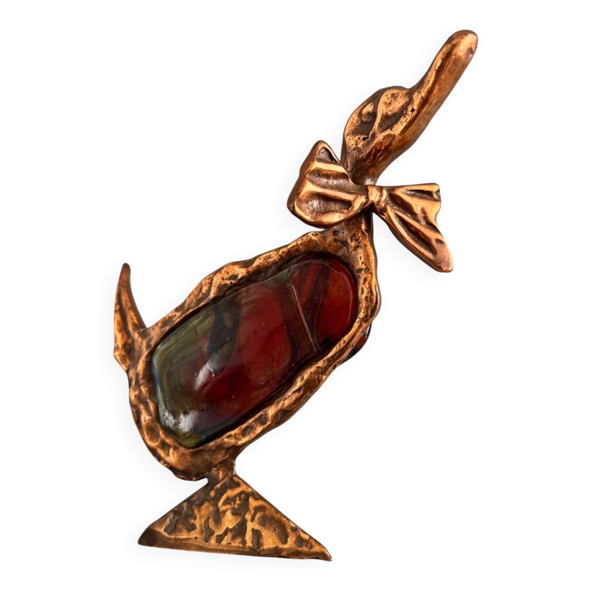 Duck with a bow tie, original sculpture by Yves LOHÉ