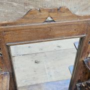 Ancien miroir - étagère Art déco en teck birman