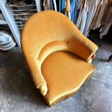 Toad armchair in ochre velvet