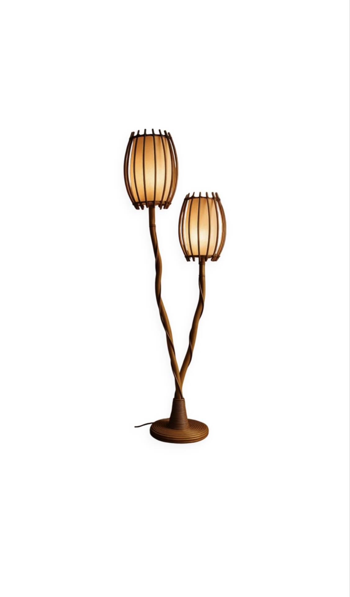 Lampadaire en rotin