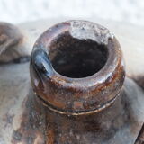 Glazed clay oil jar - ancient pottery
