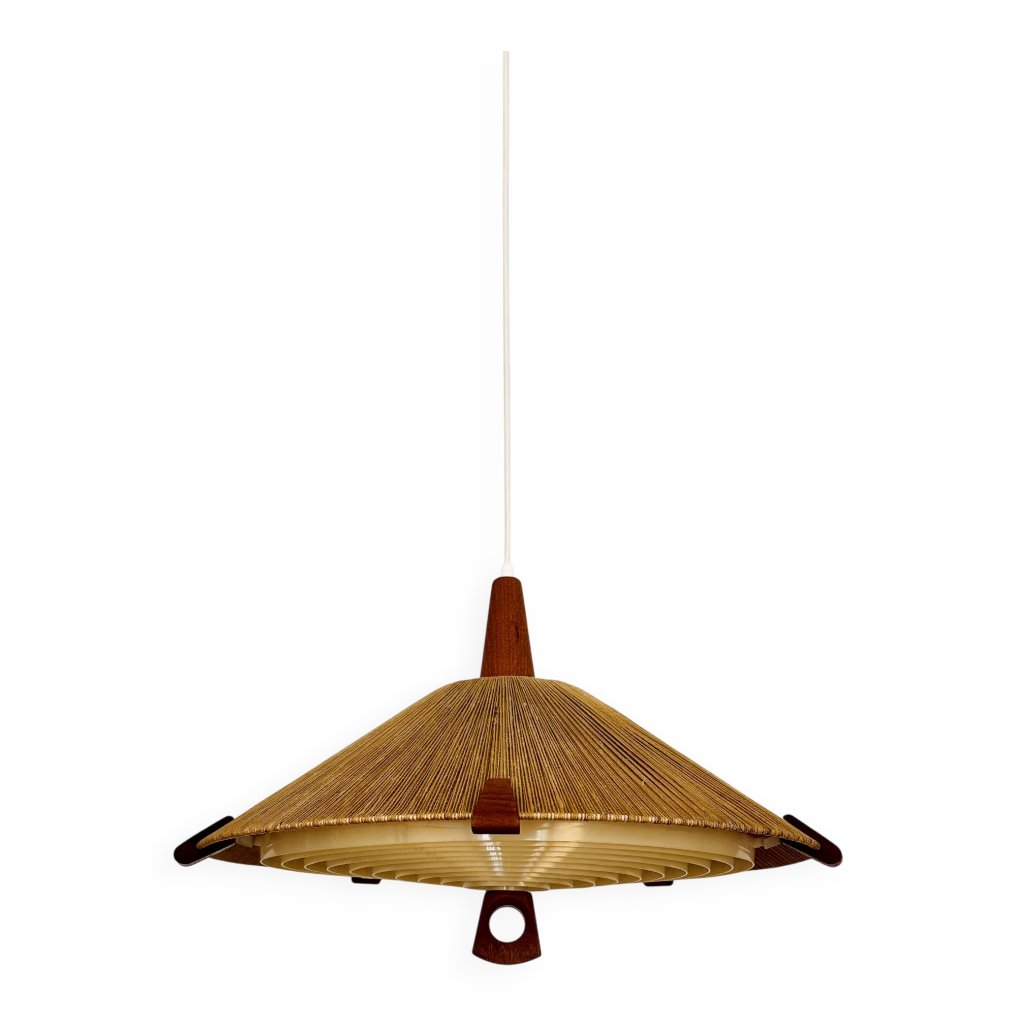 Suspension en sisal et teck par Temde