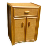 Vintage bedside furniture bamboo / rattan 70