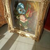 Oil painting on old canvas