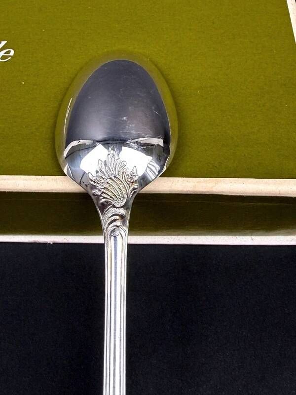 Christofle Marly, six silver-plated soda or cocktail spoons.