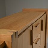 Large brustalist oak sideboard, Belgium.