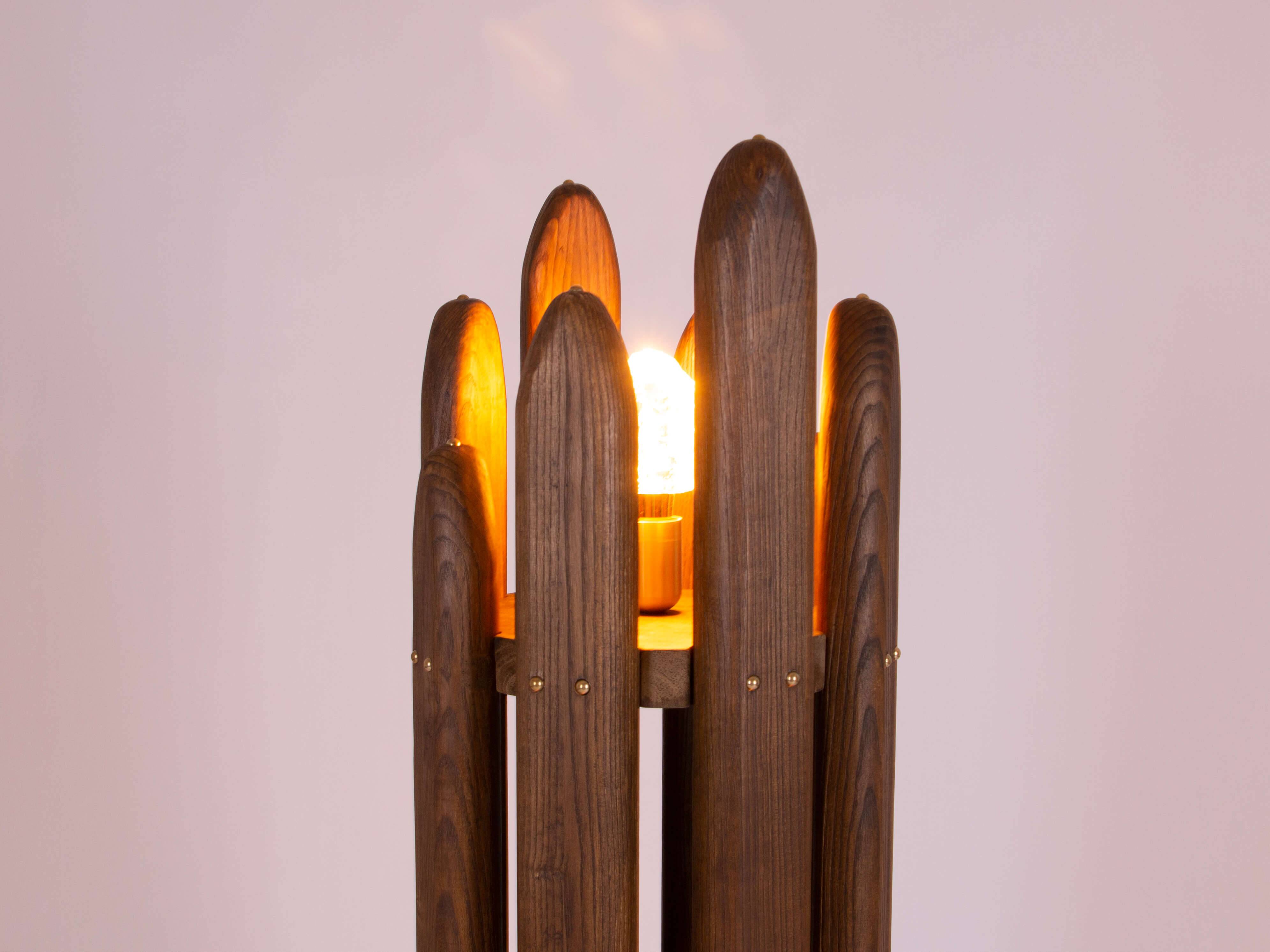 Mid-Century Modern Collectible Design Museum Quality Solid Wood Floor Lamp