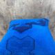 Blue Tribal Totem Rug Pillow, 16x16 Anatolian Wool Cushion