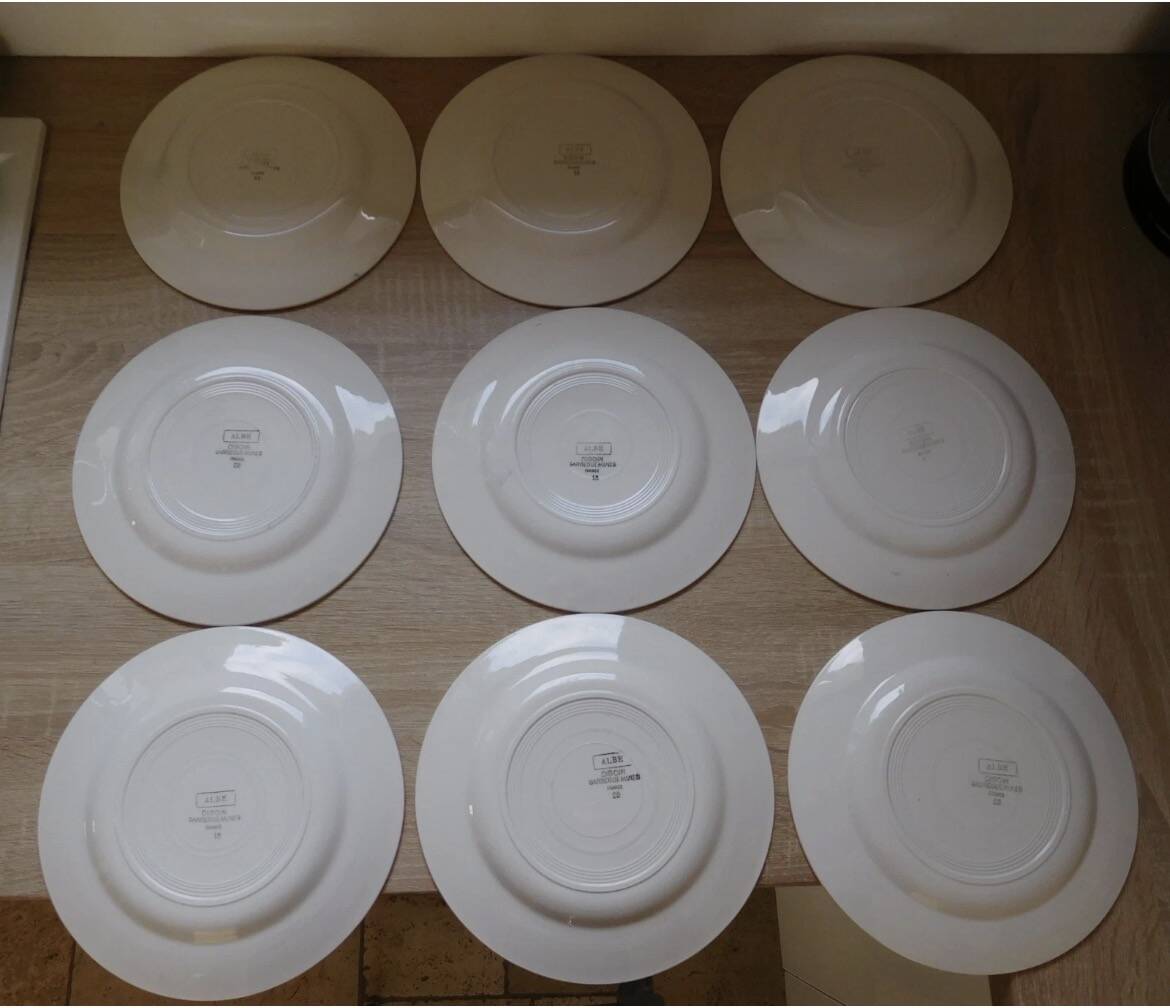 Flat plates Digoin Sarreguemines model Albe