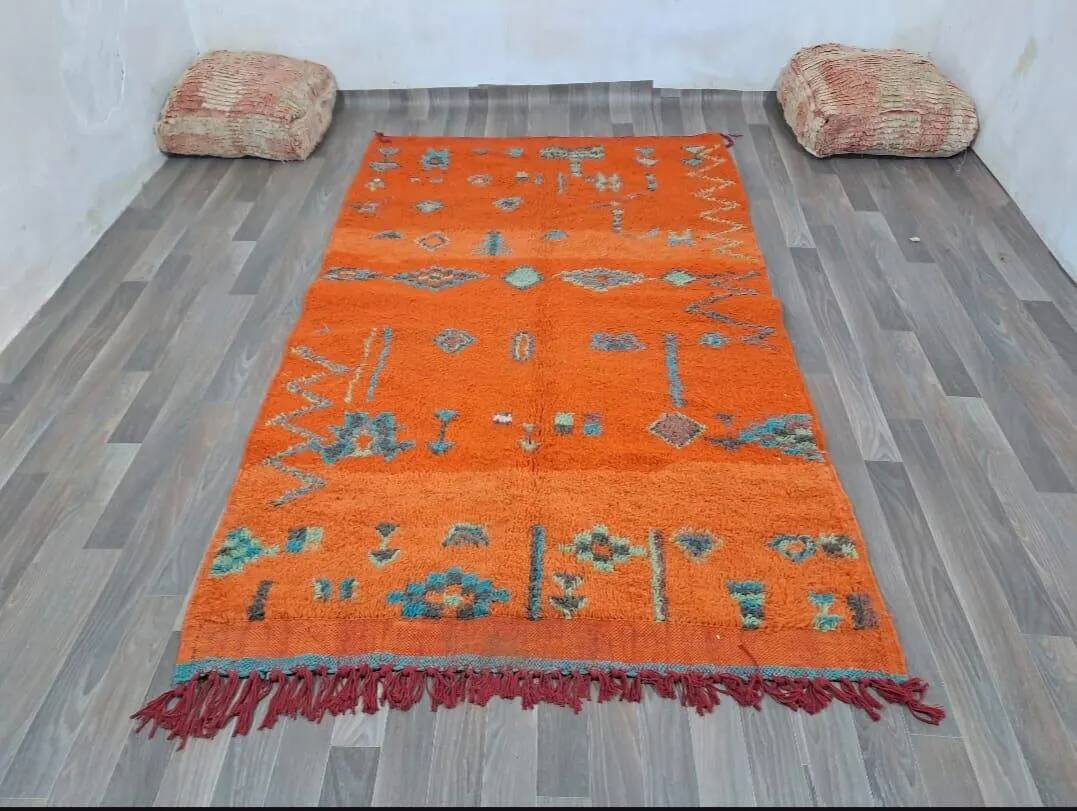 Handmade natural Berber rug 3x2 m