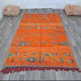 Handmade natural Berber rug 3x2 m
