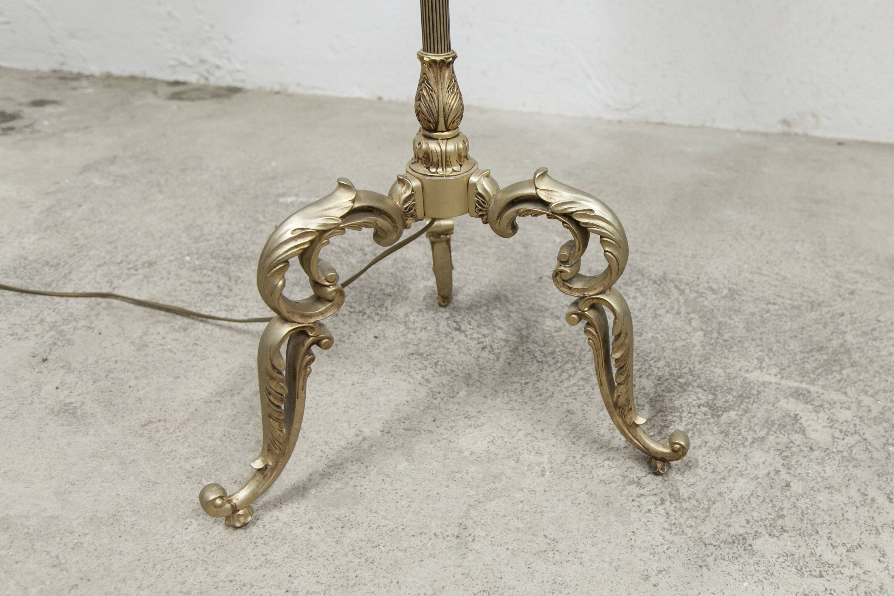 Bronze and white marble floor lamp 1960