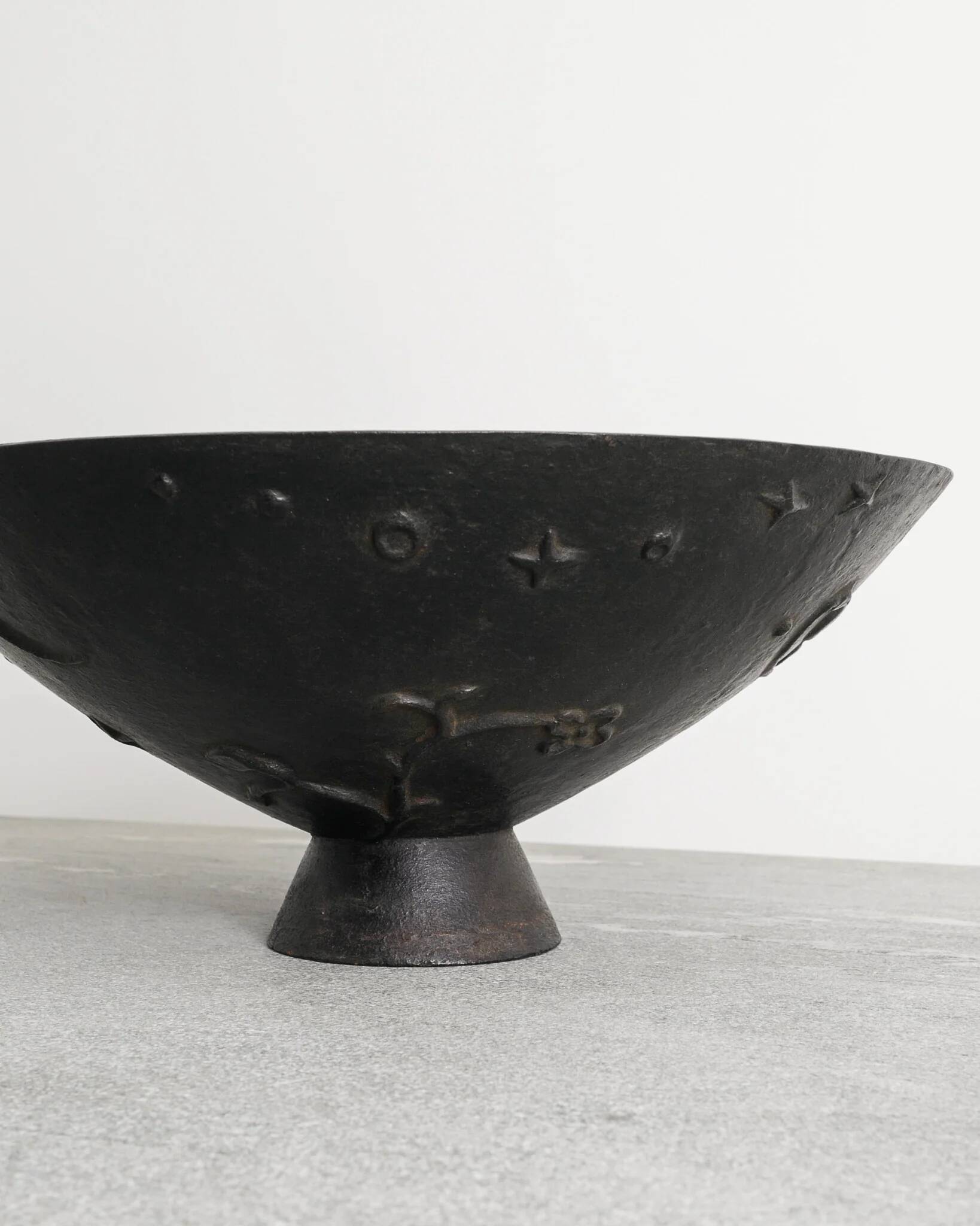 Pair of Black "Mikrokosmos" Cast Iron Urns by Olof Hult, 1920s