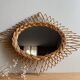 Vintage rattan mirror in star/diamond shape