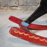 Painted wooden rocking horse