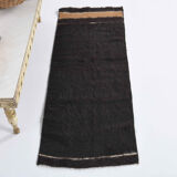 Small vintage flat-woven black rug.
