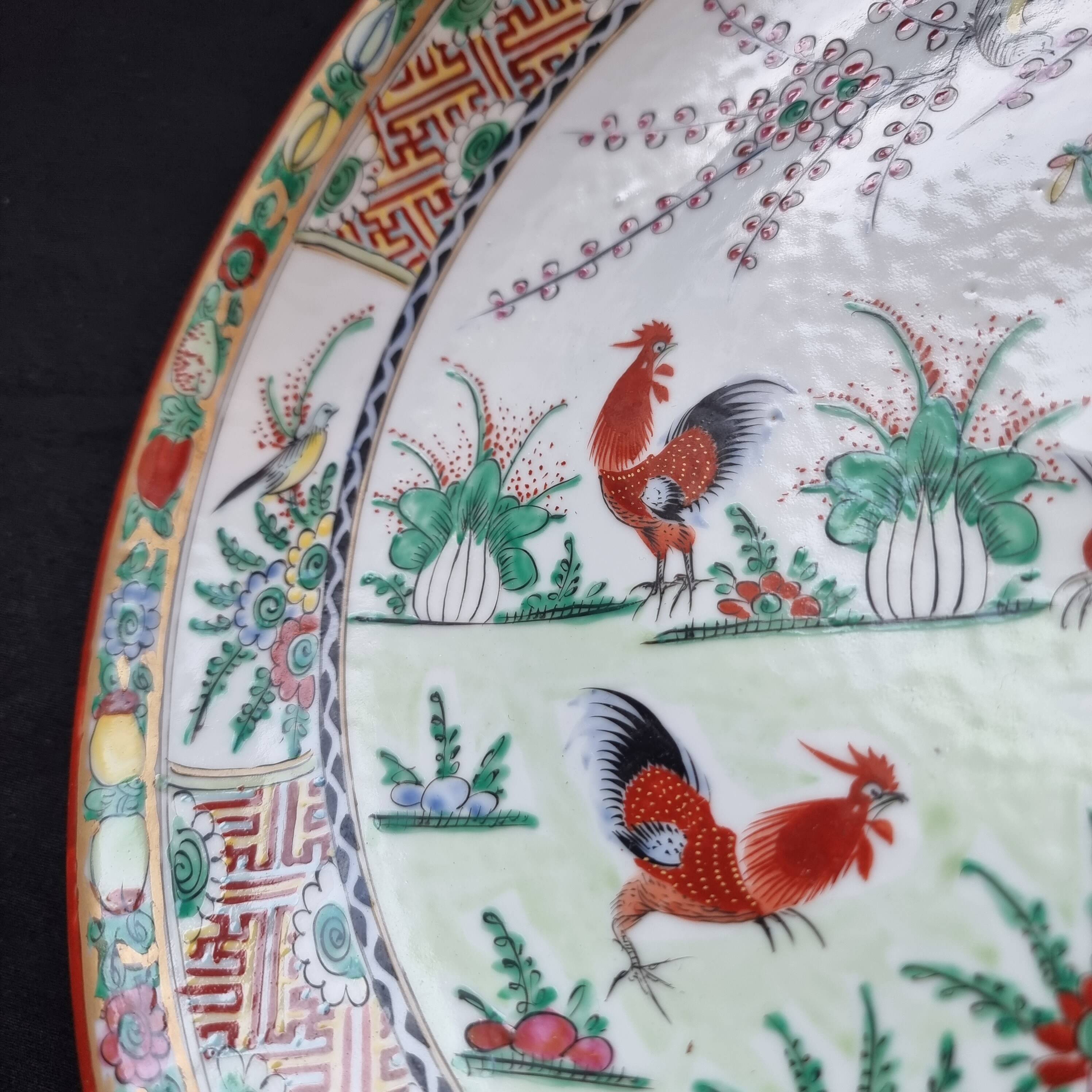 Large semi-deep Macau porcelain platter (1971) - Authentic piece