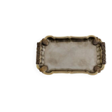 Antique silver-plated metal tray with gilt edges – Grape cluster motif