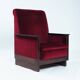 2 red velvet Amsterdam School Art Deco chairs, The Netherlands, 1930s