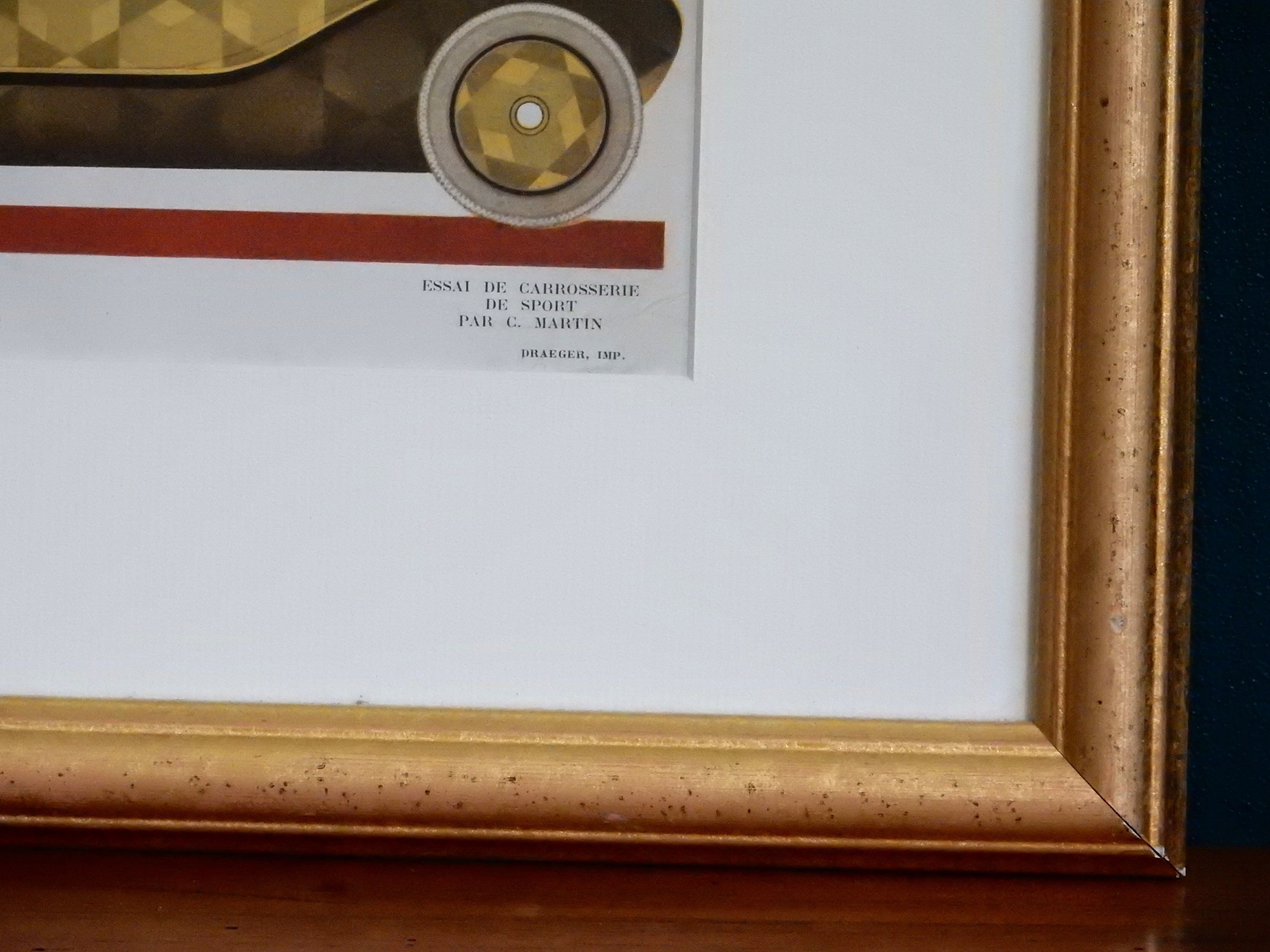 Art Deco illustration luxury car Delaunay Belleville by Charles Martin in 1924