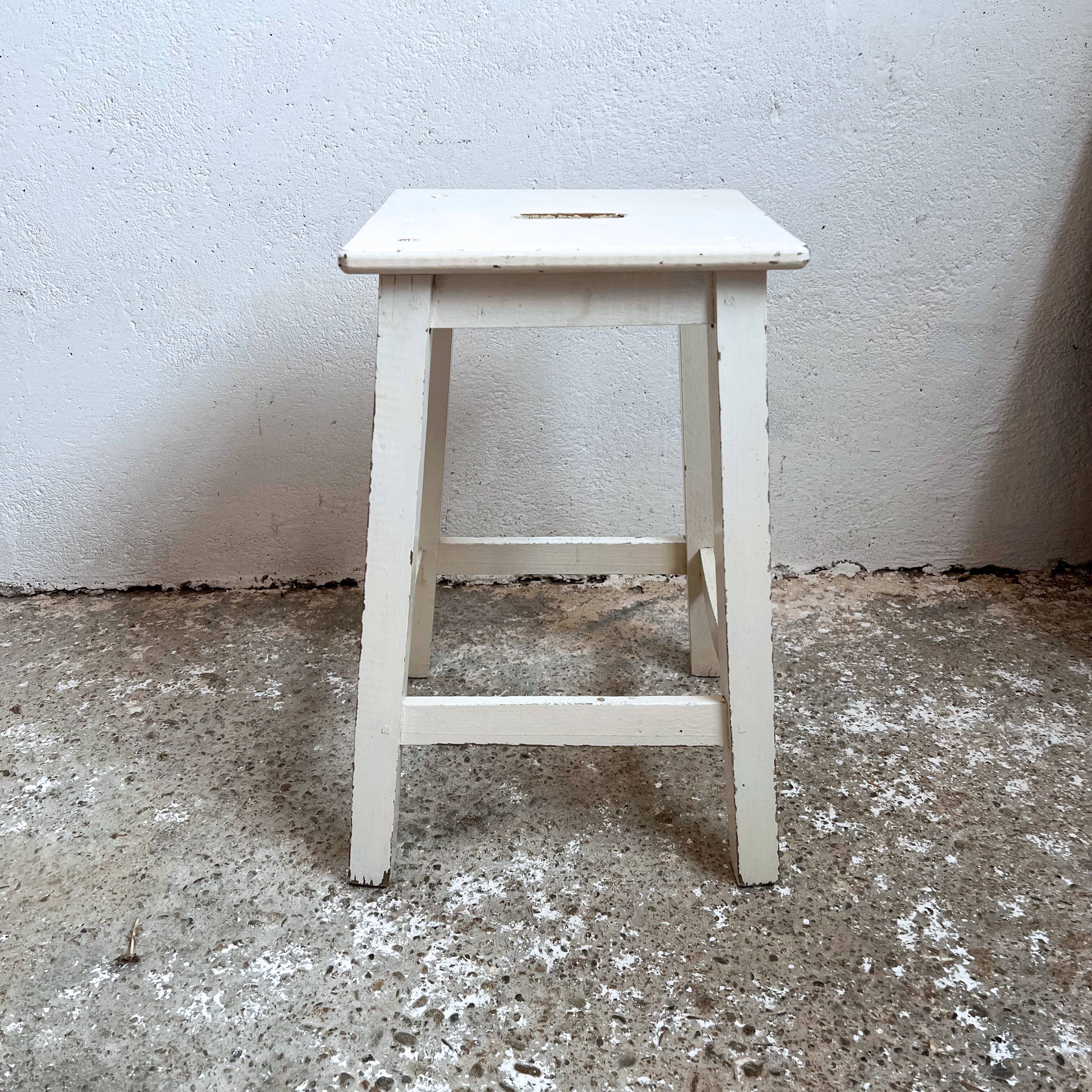 Wooden workshop stool