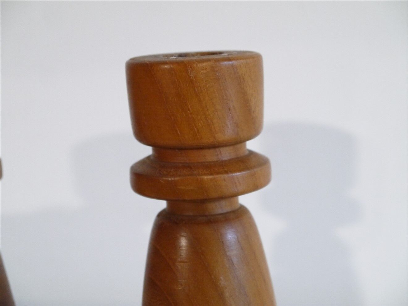 Pair of vintage Scandinavian teak candle holders