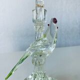 Glass bird candle holder