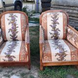 Paire de fauteuils style art déco à restaurer
