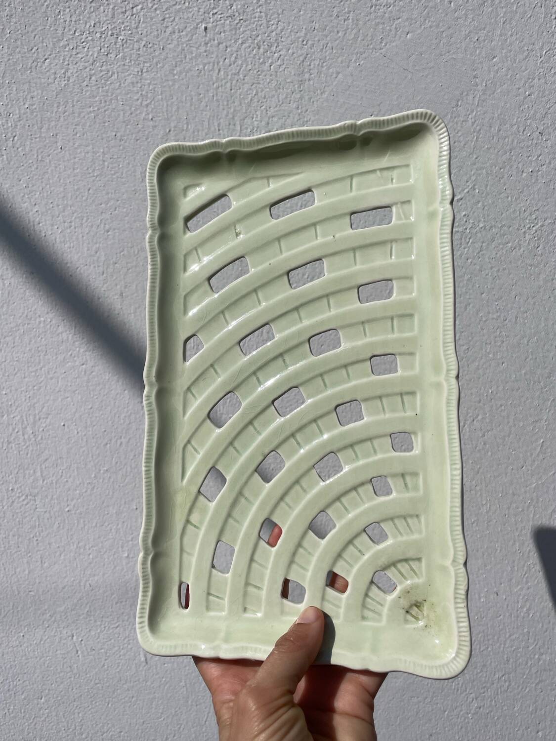 Sarreguemines ceramic braided dish