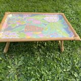 Breakfast tray on vintage stand