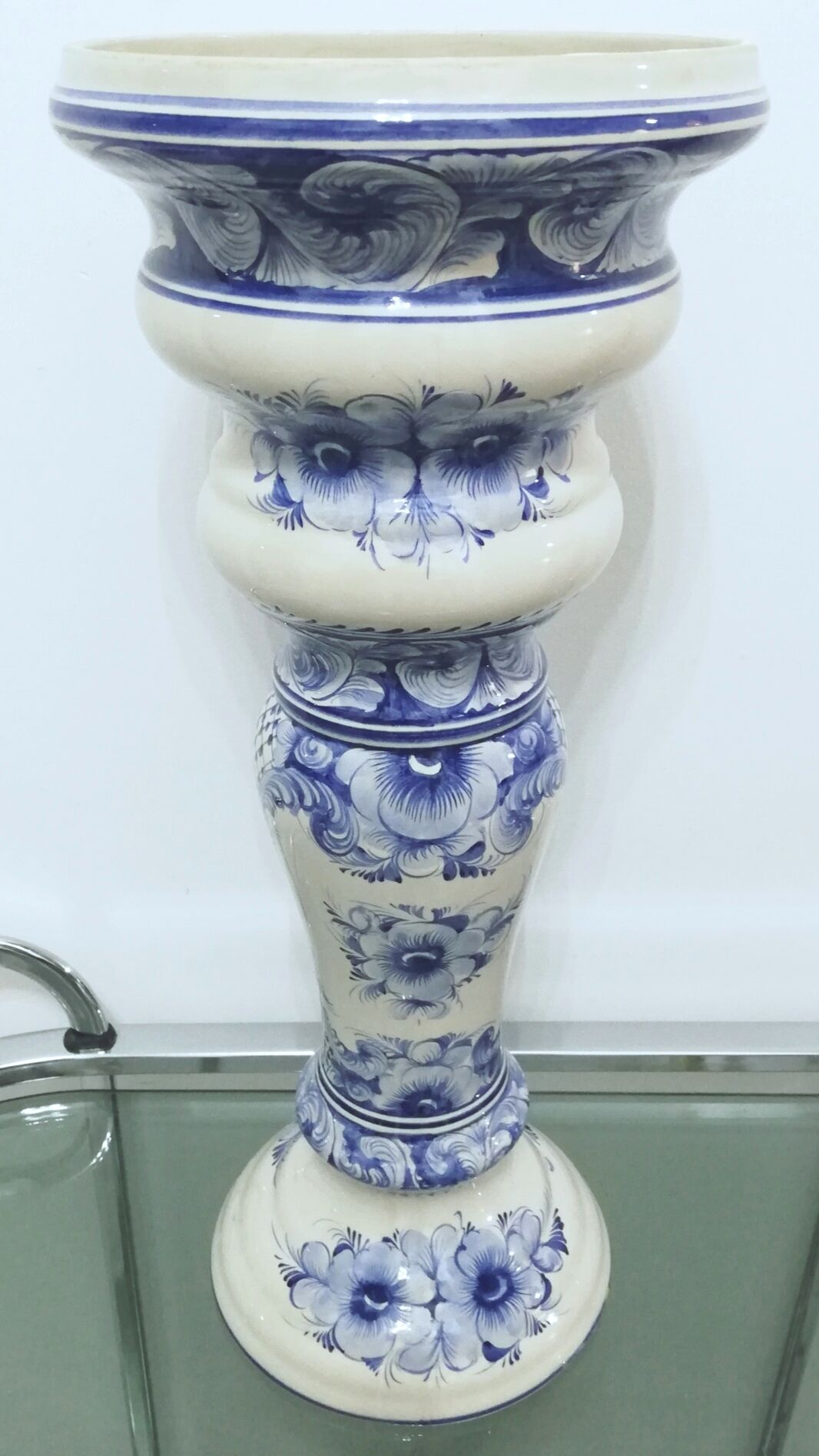 Vase turned earthenware height 49cm