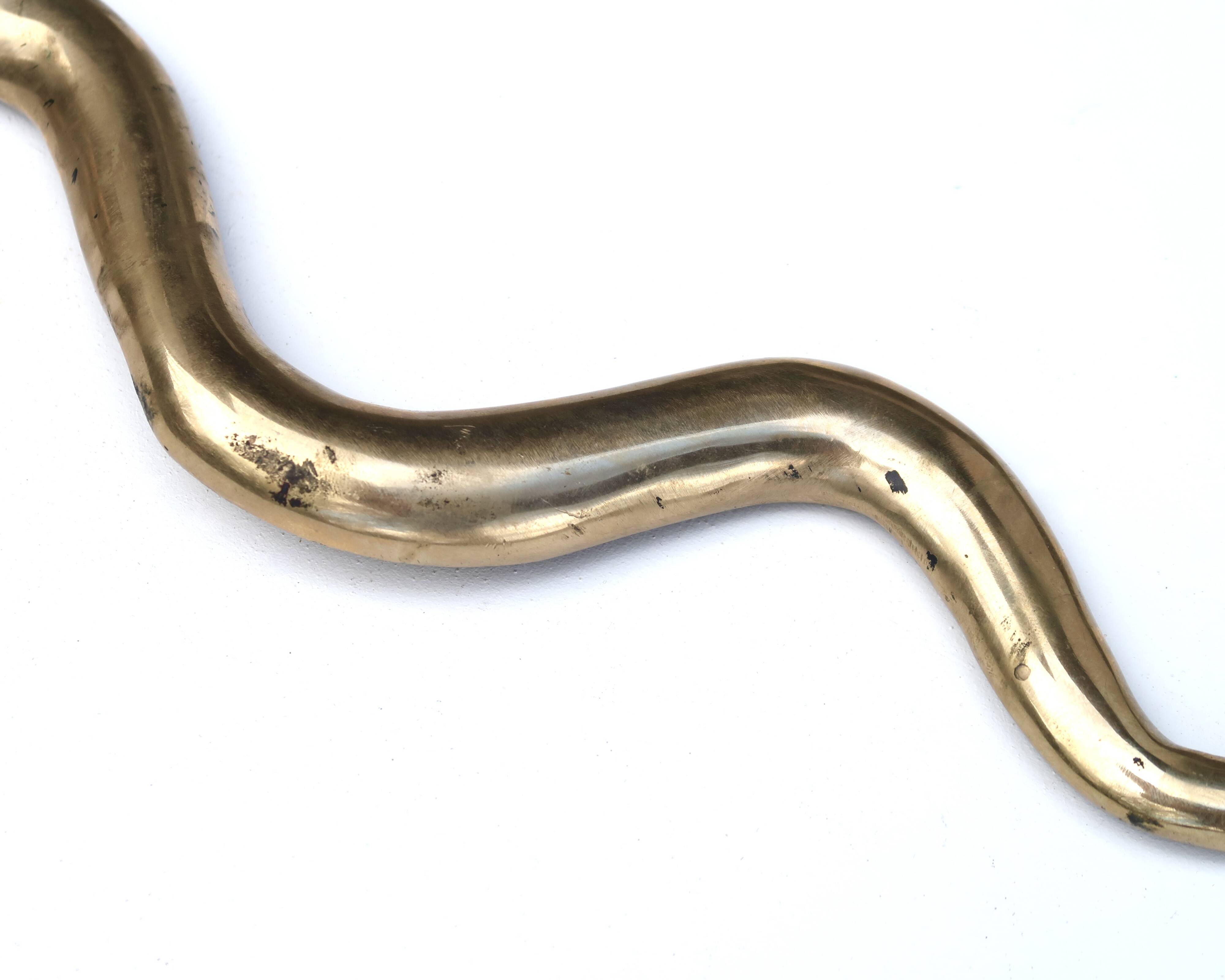 Large Brass Cobra Wall Candle Holder, 1970s