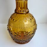Amber carafe in molded and blown glass 50s