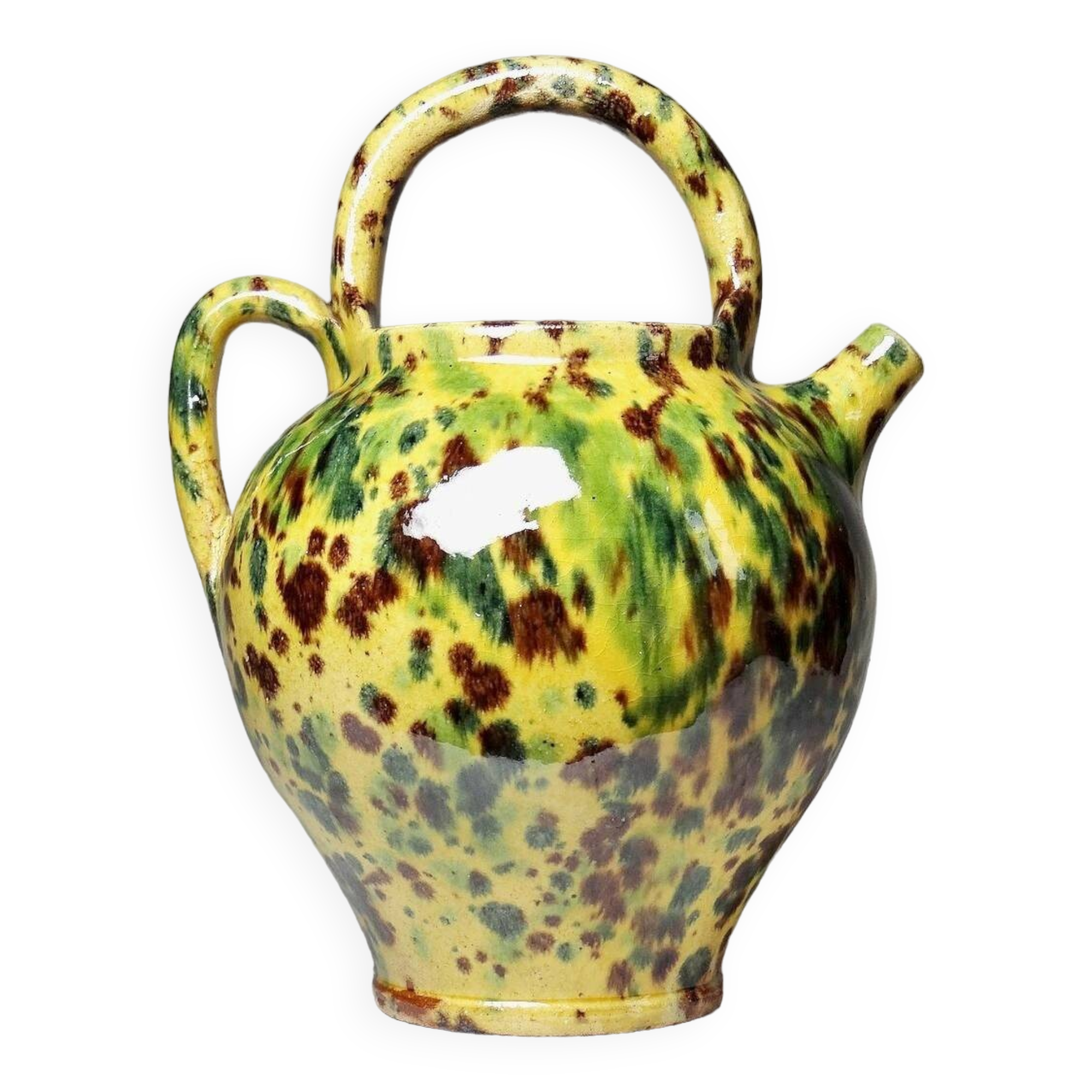 Pretty vintage terracotta glazed goat jug