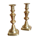 Duo of brass candle holders