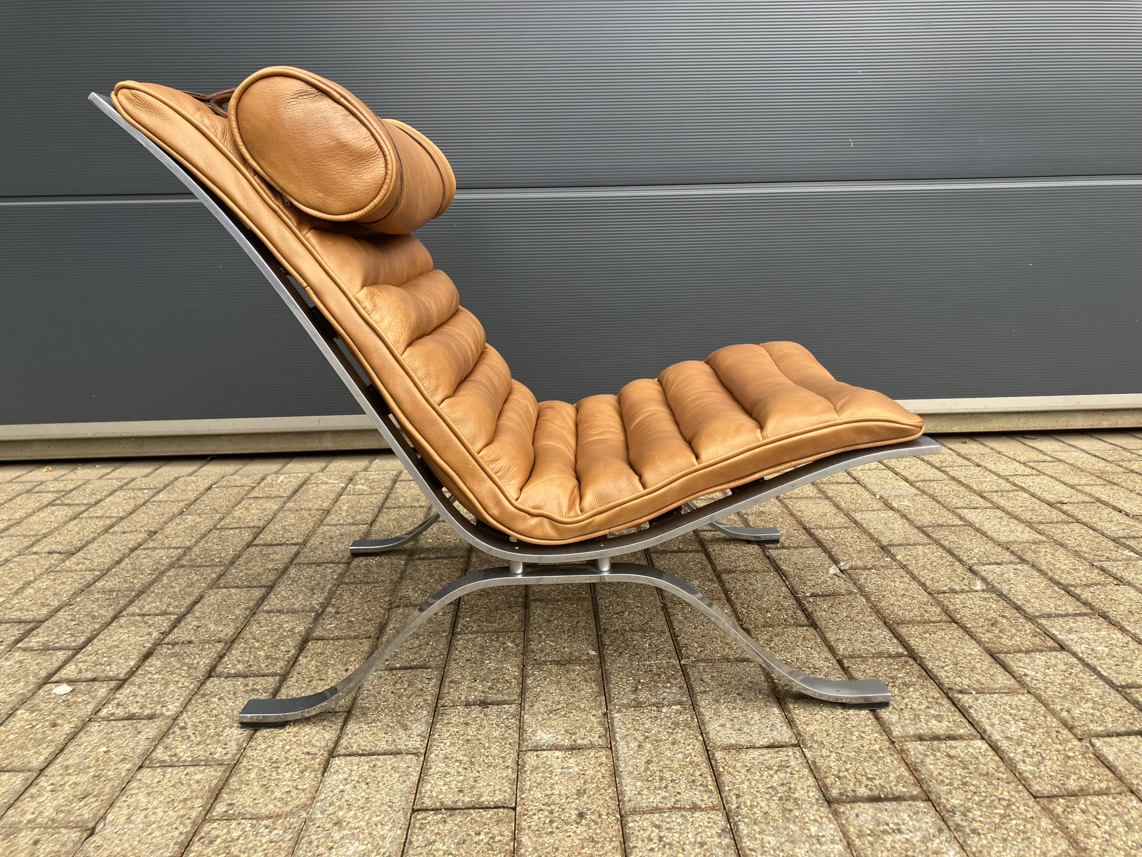 Arne norell ari lounge chair, camel cognac leather nieuwstaat!