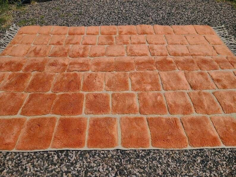 Mrirt Moroccan rug orange terracotta 300x250 cm – geometric pattern