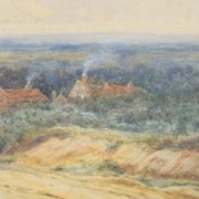 Aquarelle 'Paysage rural' par James Edward Grace