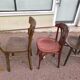 set of 6 mismatched vintage wooden bistro chairs