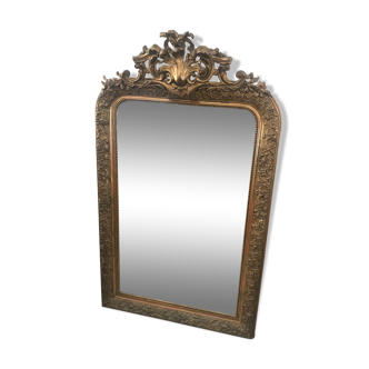 Miroir en stuc et bois doré - 123x73cm