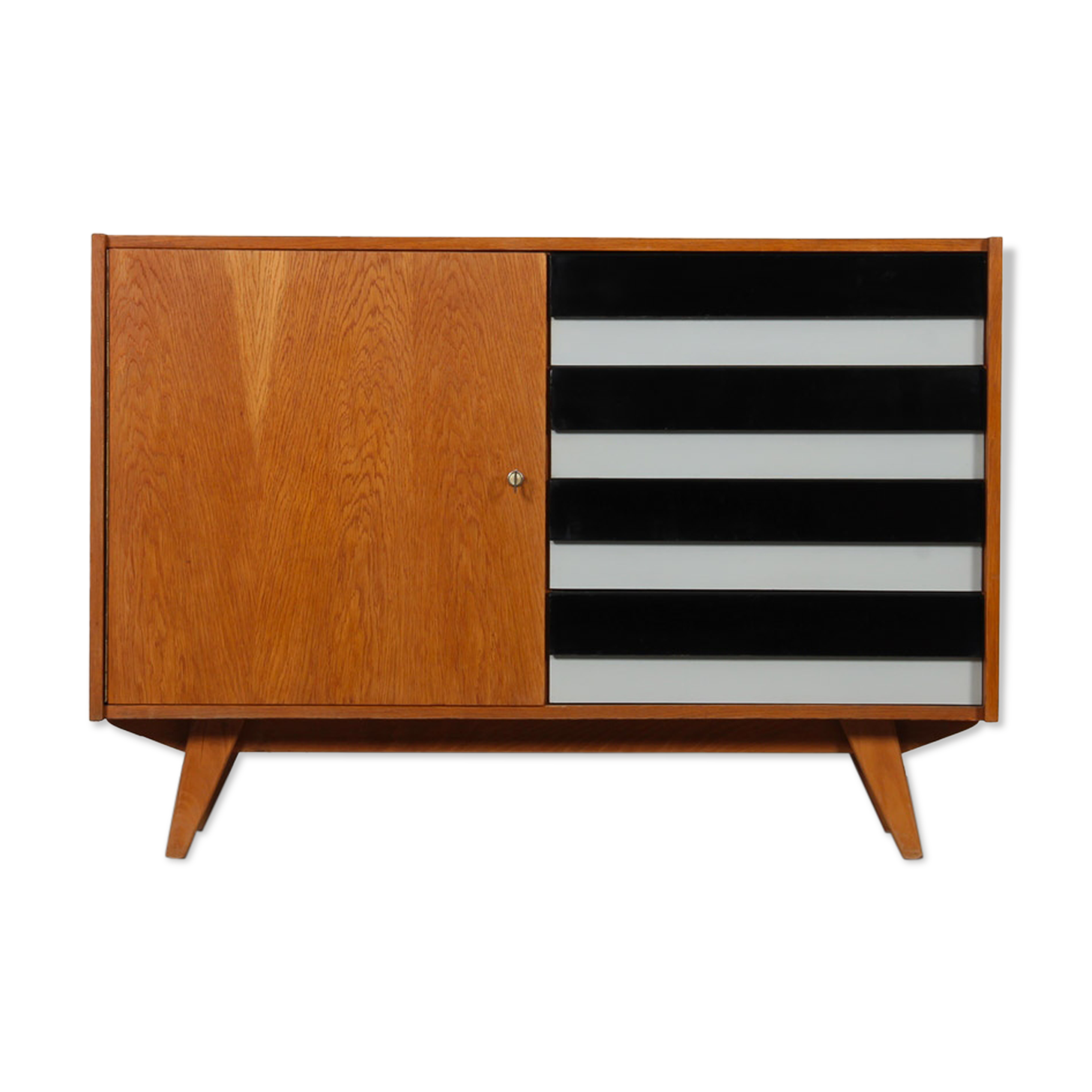 Vintage oak chest of drawers by Jiri Jiroutek, model U458, 1960s