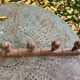 Coat rack in carved and varnished wood, imitation bamboo, 4 hooks