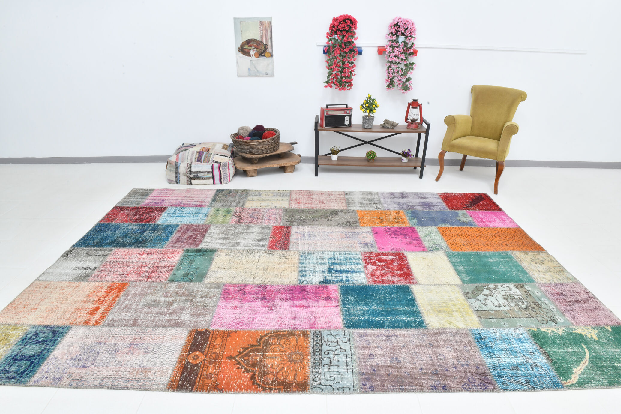 Puzle style vintage rug 354x255cm
