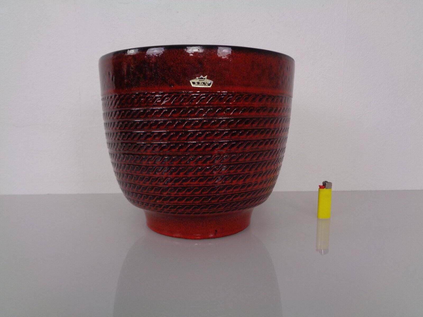 Large ceramic cachepot from Bay Keramik, Germany, 1970s.