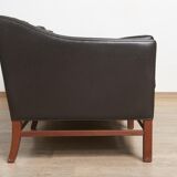 Scandinavian couch in leather and teak 1963