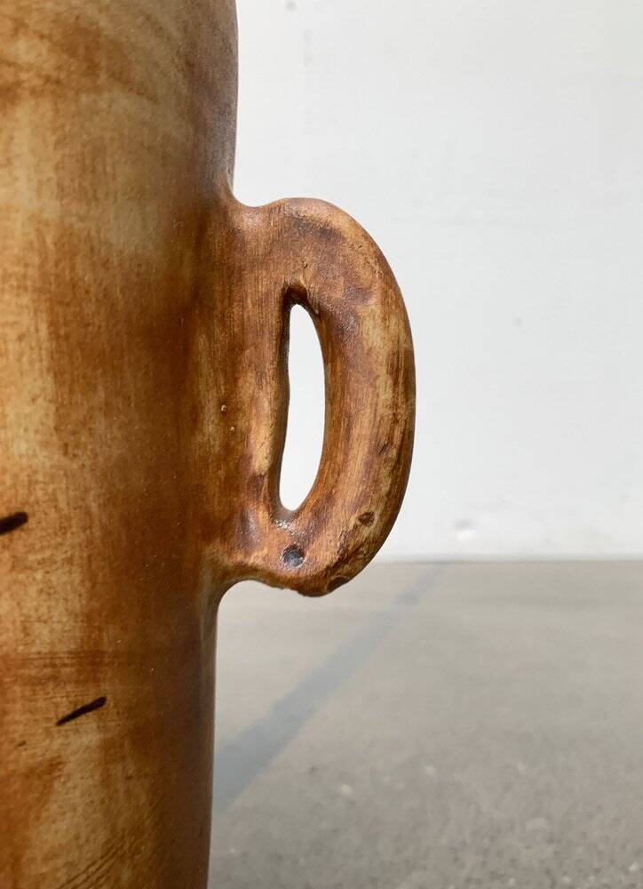 Brutalist mid-century studio pottery vase from La Poterie De La Colombe, 1960s.