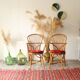 Ensemble de 2 chaises Audoux-Minnet en rotin années 60
