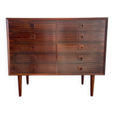 Modern Danish hardwood chest of drawers with ten drawers.